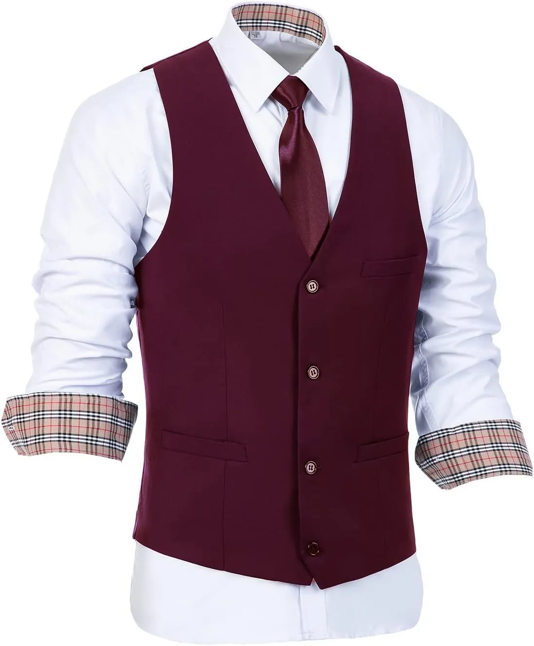 Men's Suits 3 Piece Slim Fit Suit Set,Two Button Wedding Business Tuxedo Solid Blazer Jacket Vest Pants with Tie