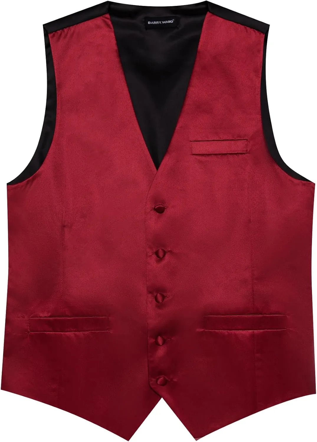 Men's Vest Tie Set Bow Tie Satin V-Neck Solid Colors Suit Waistcoat Cufflinks hanky Formal Wedding Business Tuxedo