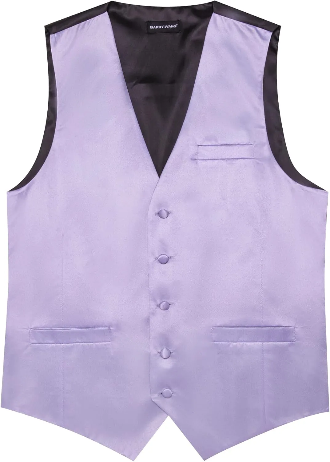 Men's Vest Tie Set Bow Tie Satin V-Neck Solid Colors Suit Waistcoat Cufflinks hanky Formal Wedding Business Tuxedo