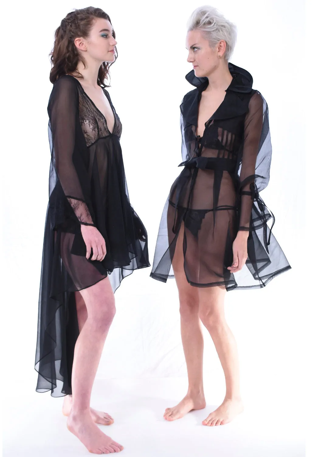 Midnight Silk Organza Trench