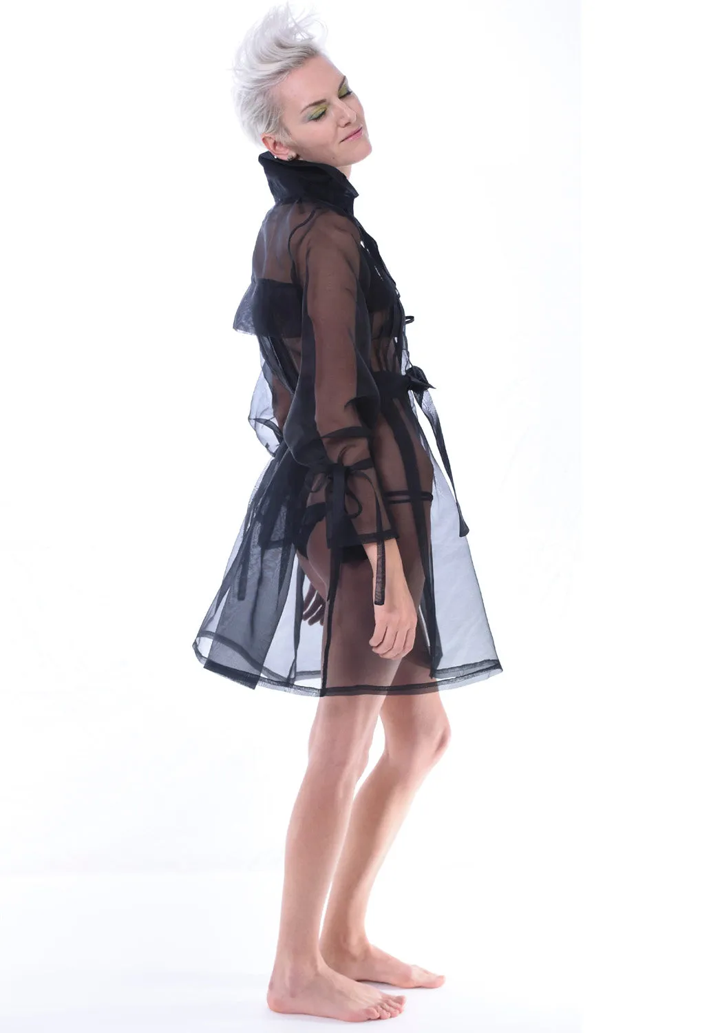 Midnight Silk Organza Trench