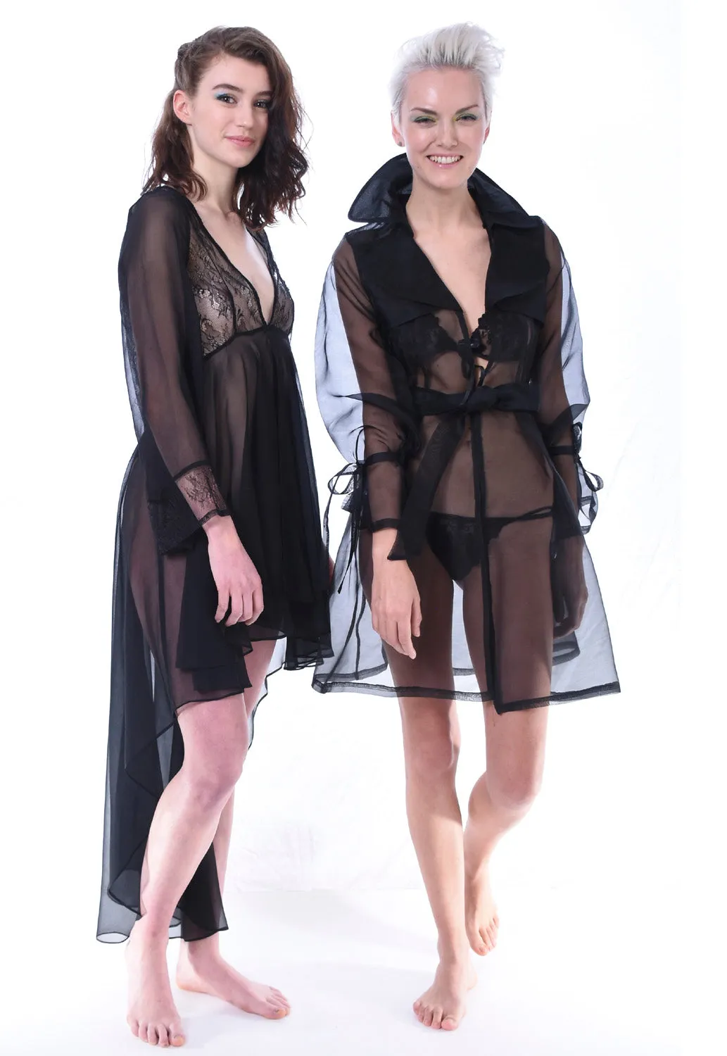 Midnight Silk Organza Trench