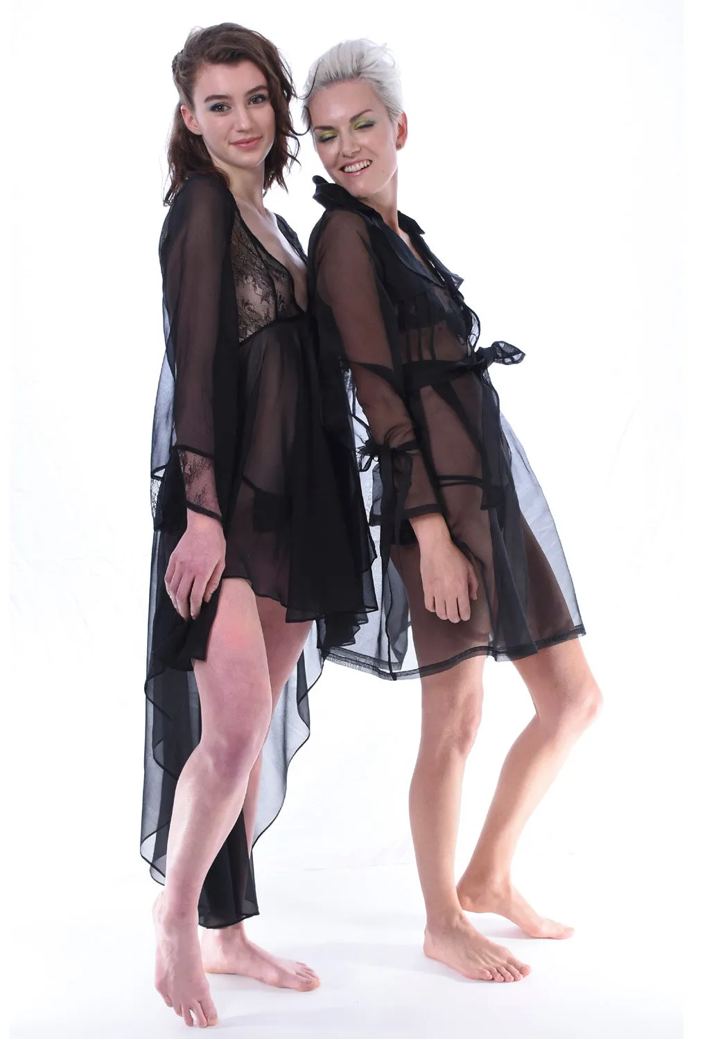 Midnight Silk Organza Trench