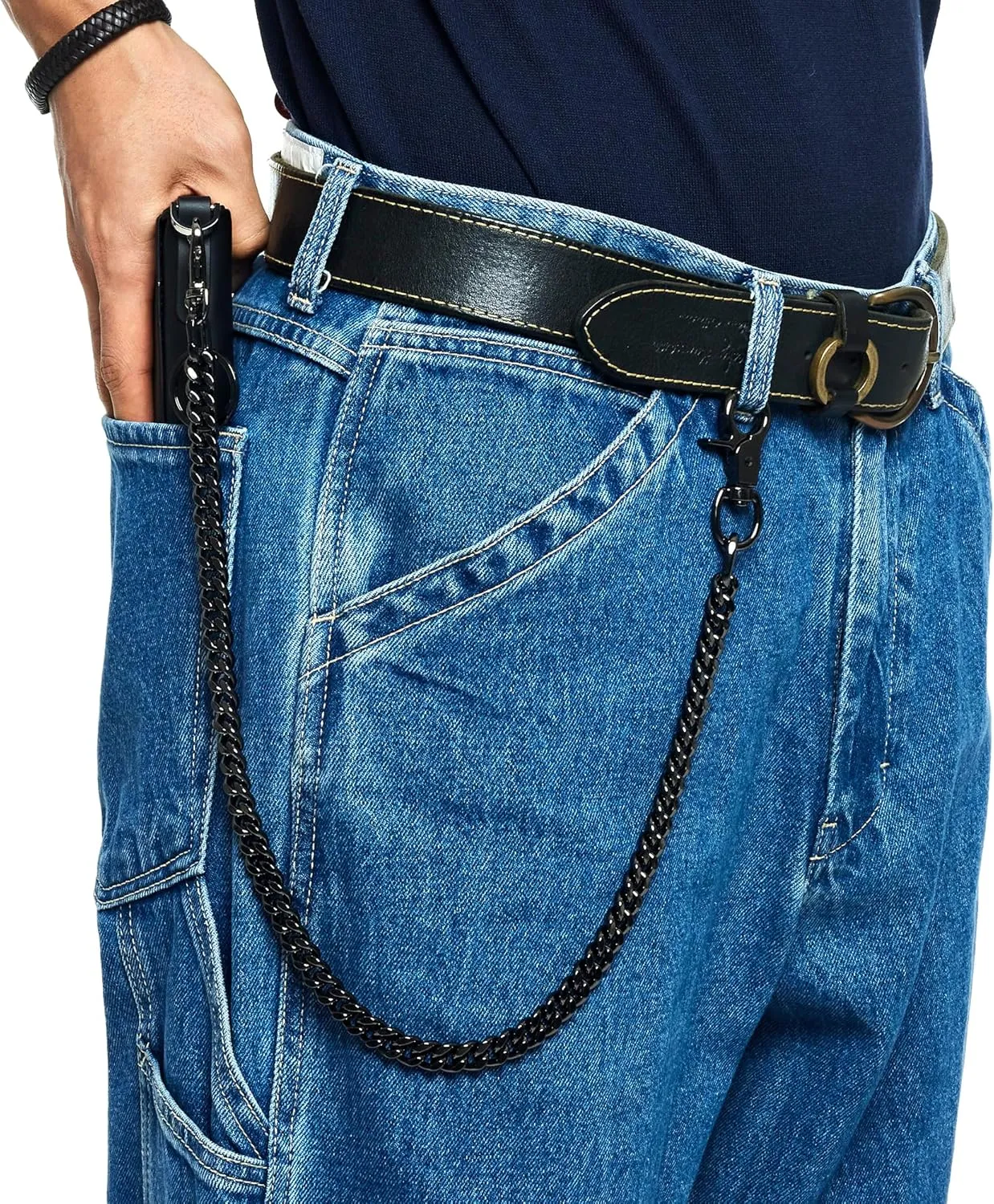 newtro Wallet Chain Men Women Boy Girl, Biker Motorcycle Pants Jean Punk Long Key Chain Black Gold Silver 26 Types