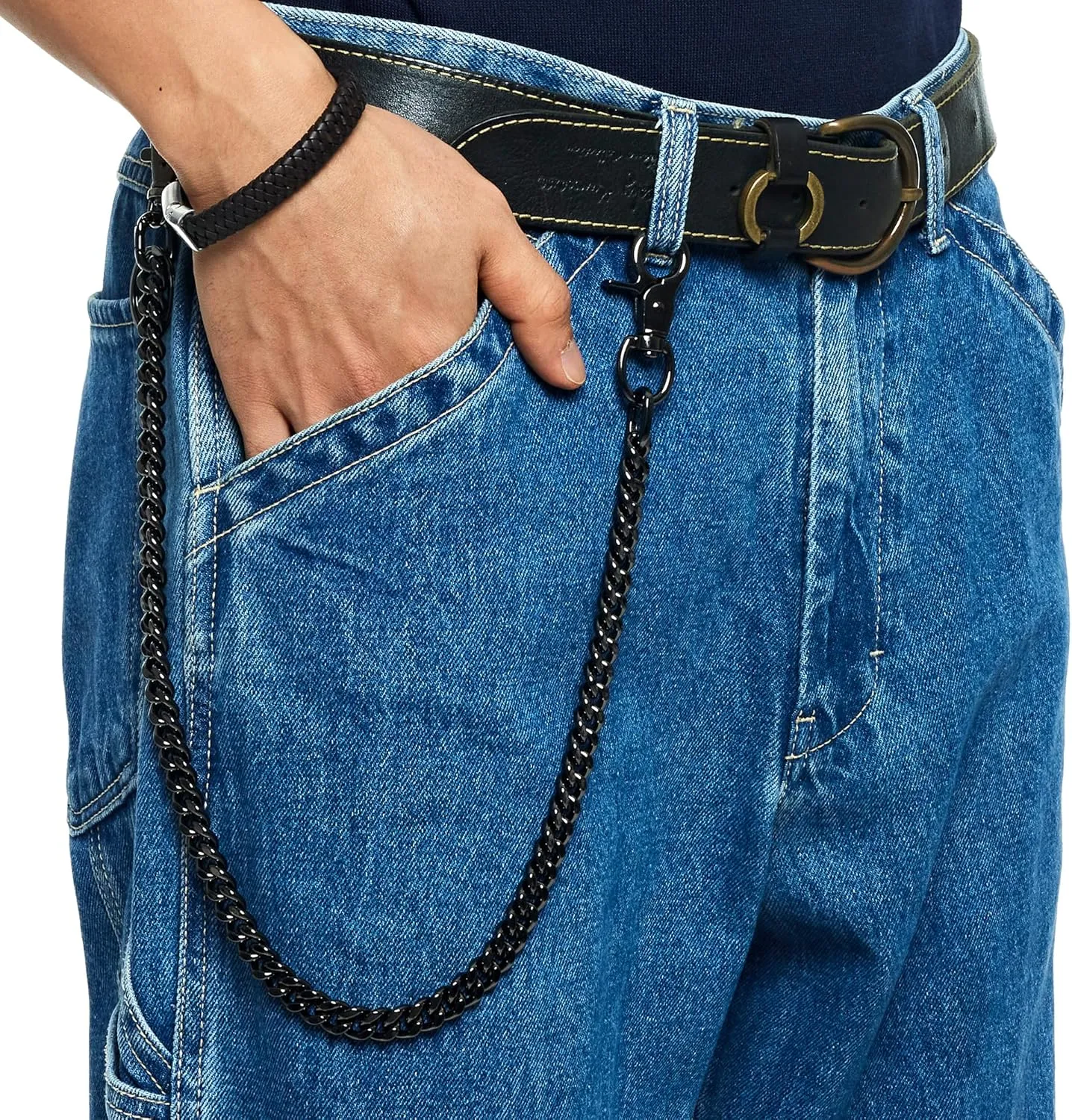 newtro Wallet Chain Men Women Boy Girl, Biker Motorcycle Pants Jean Punk Long Key Chain Black Gold Silver 26 Types