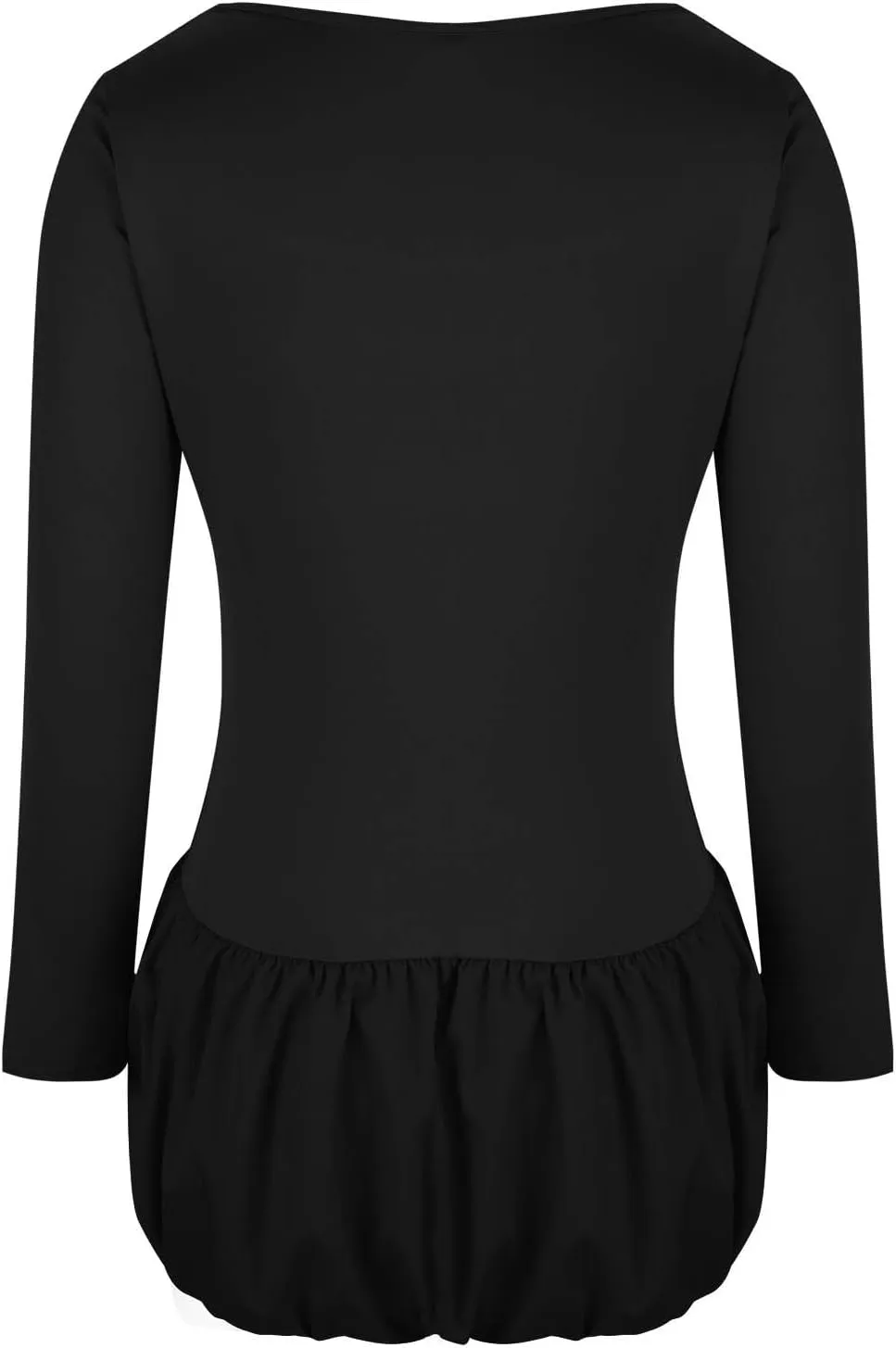 Oplxuo Women's Sexy Bubble Mini Dress Low Cut Square Neck Long Sleeve A-Line Ruffle Color Block Short Going Out Party Dresses