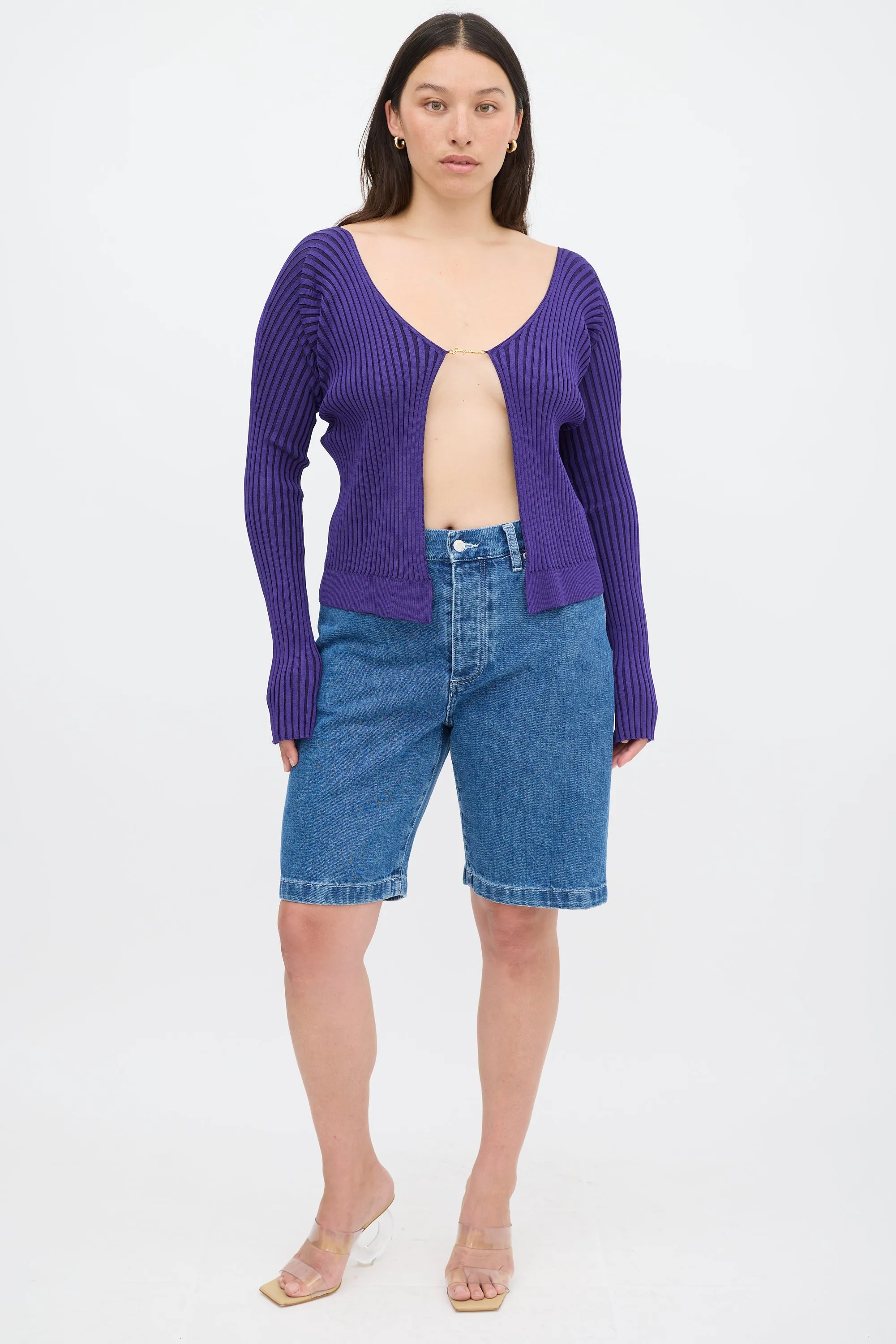 Purple La Maille Pralu Longue Cardigan