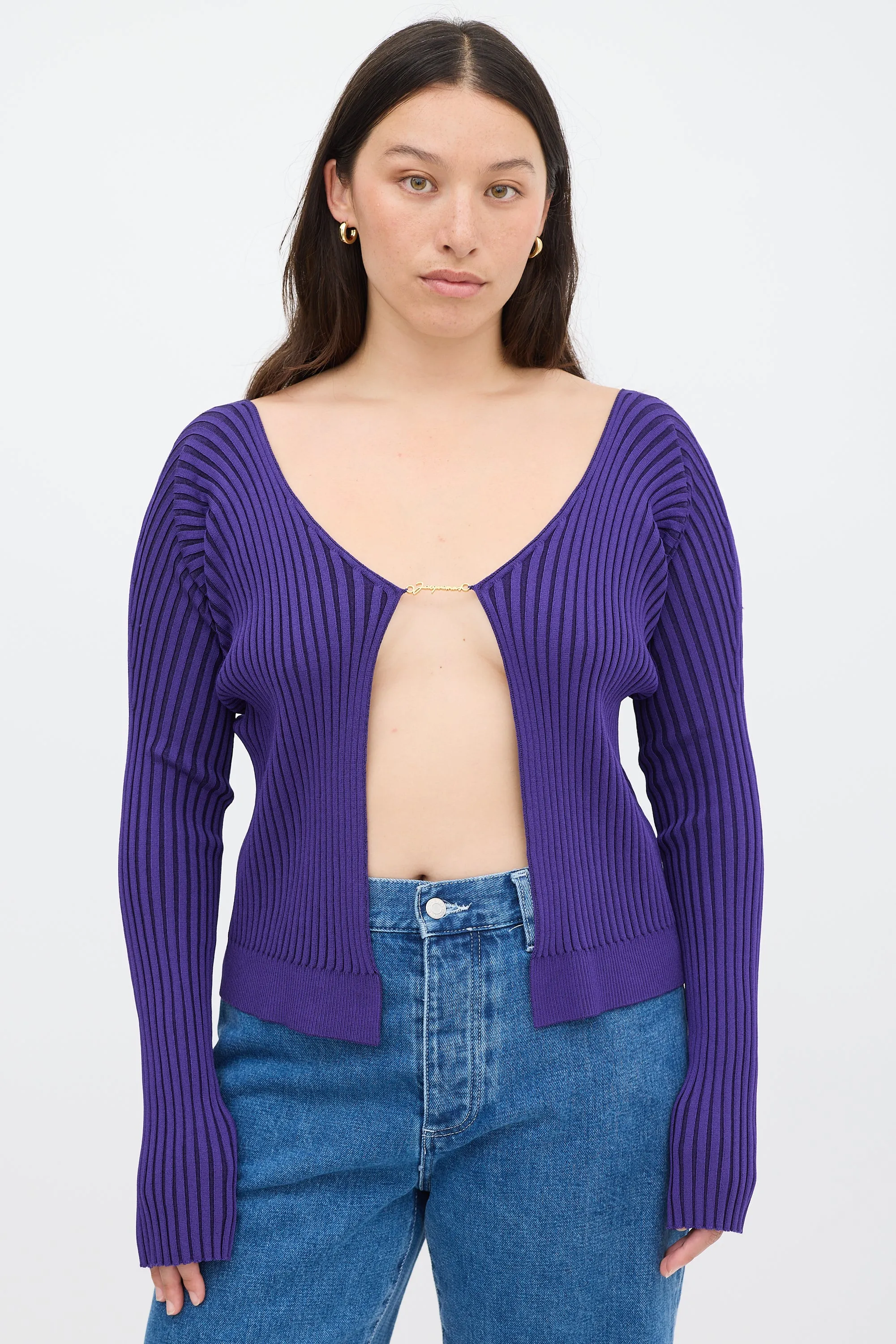 Purple La Maille Pralu Longue Cardigan