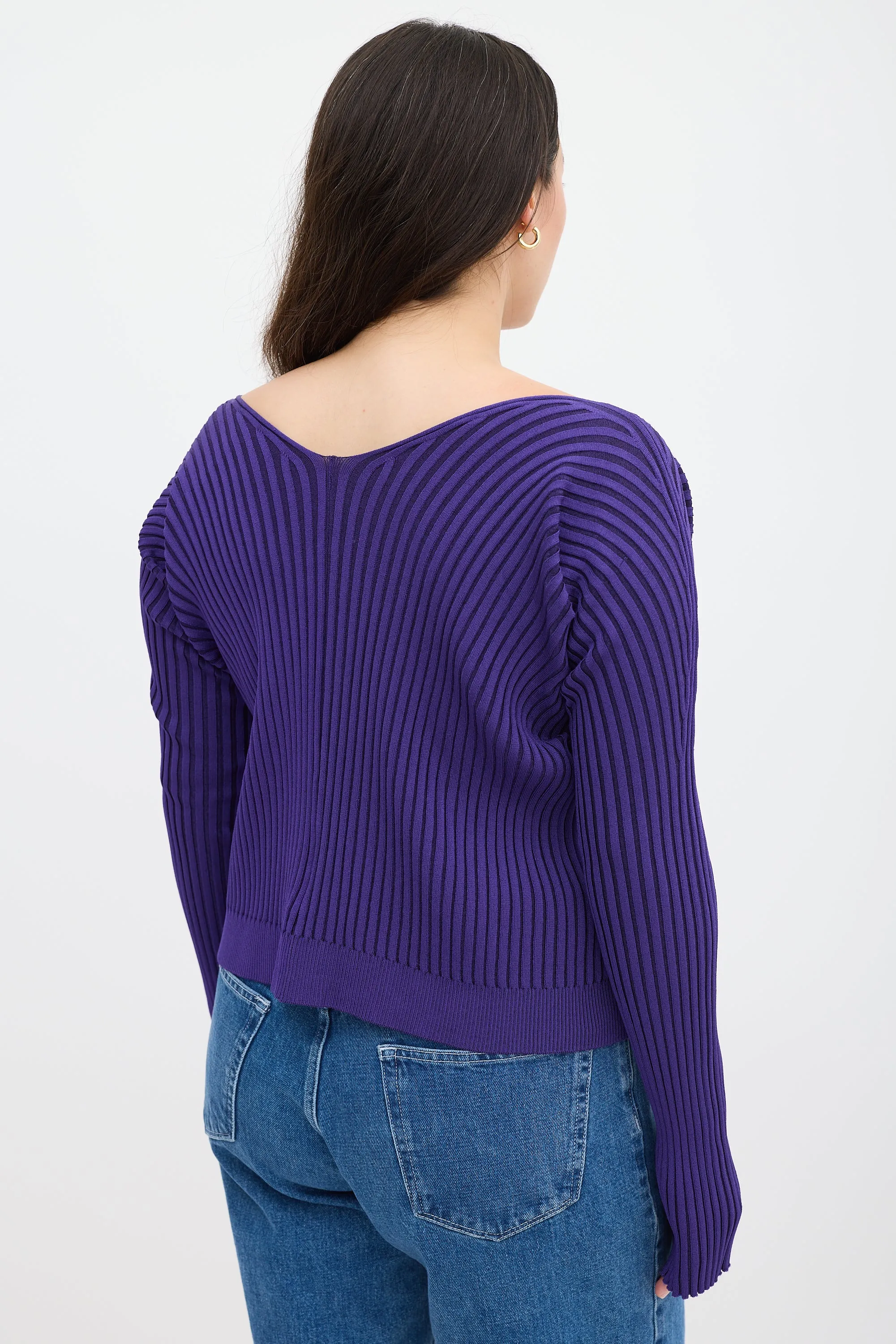 Purple La Maille Pralu Longue Cardigan