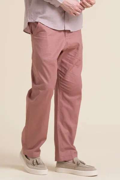 RED LINEN TROUSER
