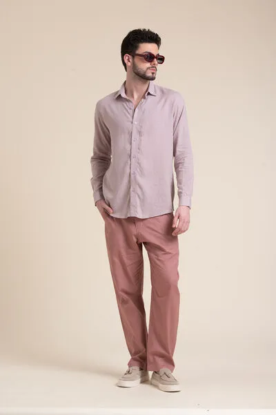 RED LINEN TROUSER