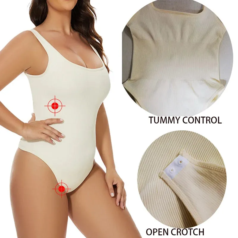 Ribbed Tummy Control Jumpsuit  Daily Shaper Bodysuit