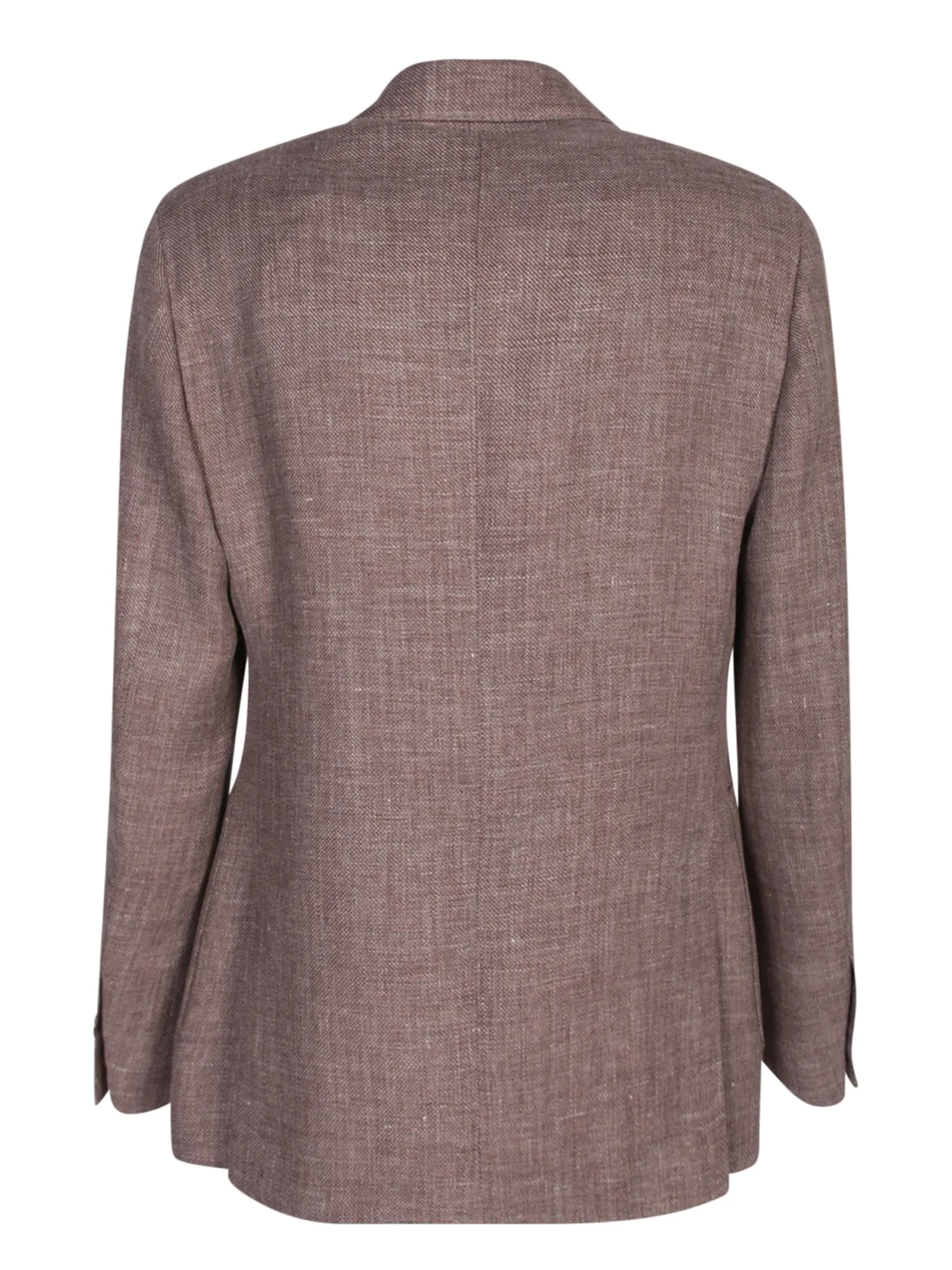 Single-breasted brown melange jacket