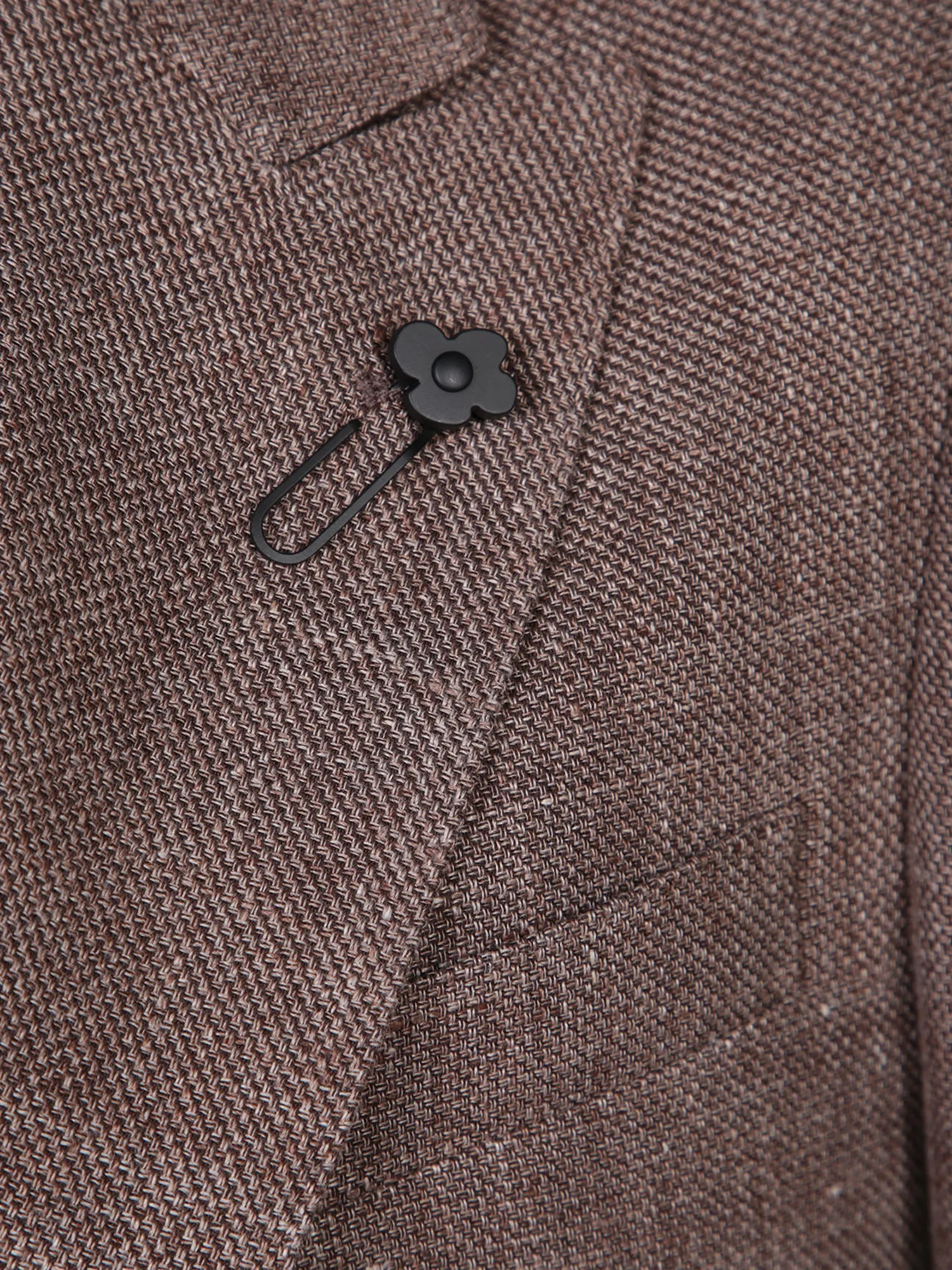 Single-breasted brown melange jacket