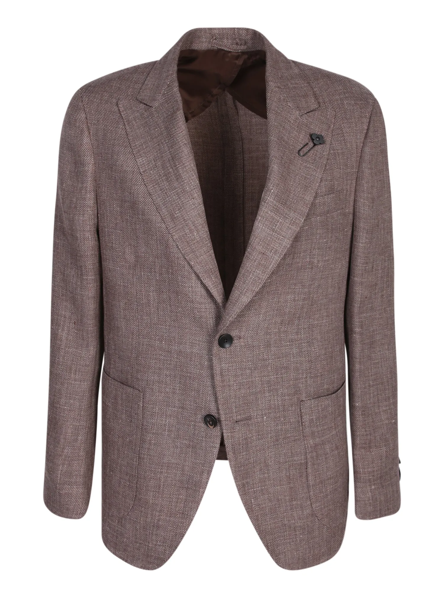 Single-breasted brown melange jacket