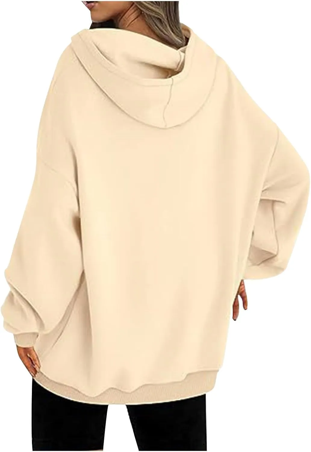 SMIDOW Oversized Hoodies For Women Casual Fall Fashion Pullover Tops Solid Loose Comfy Hooded Sweatshirts 2023