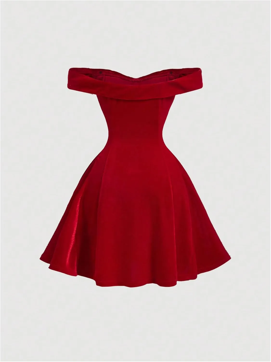 SOLY HUX Women's Mini Dress Off The Shoulder Sleeveless A Line Flared Cocktail Wedding Party Dresses