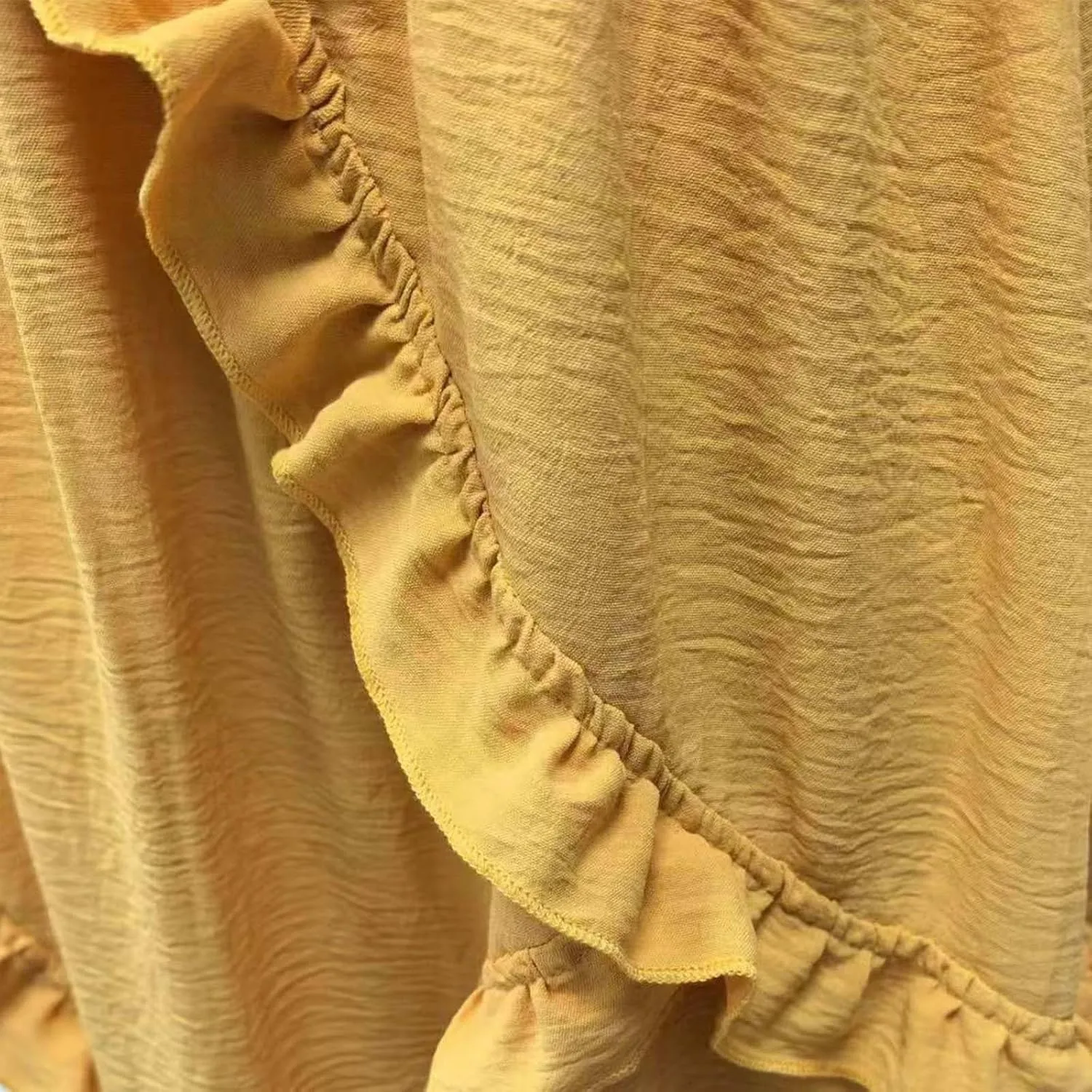 Spring Dresses for Women 2025, Women's Boho Lantern Sleeve Square Neck Smocked High Waist Flowy A Line Ruffle Hem Maxi Dress