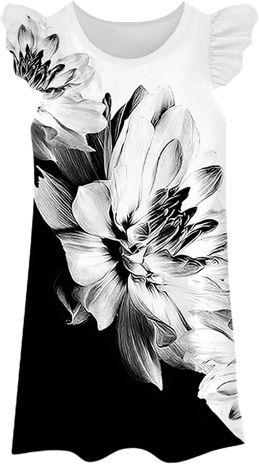 Summer Dresses for Women 2025 Sundresses Sleeveless Beach Cover Ups Spring Casual Loose Print Tank Tshirt Sun Dress