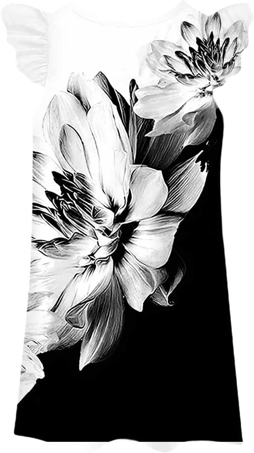 Summer Dresses for Women 2025 Sundresses Sleeveless Beach Cover Ups Spring Casual Loose Print Tank Tshirt Sun Dress