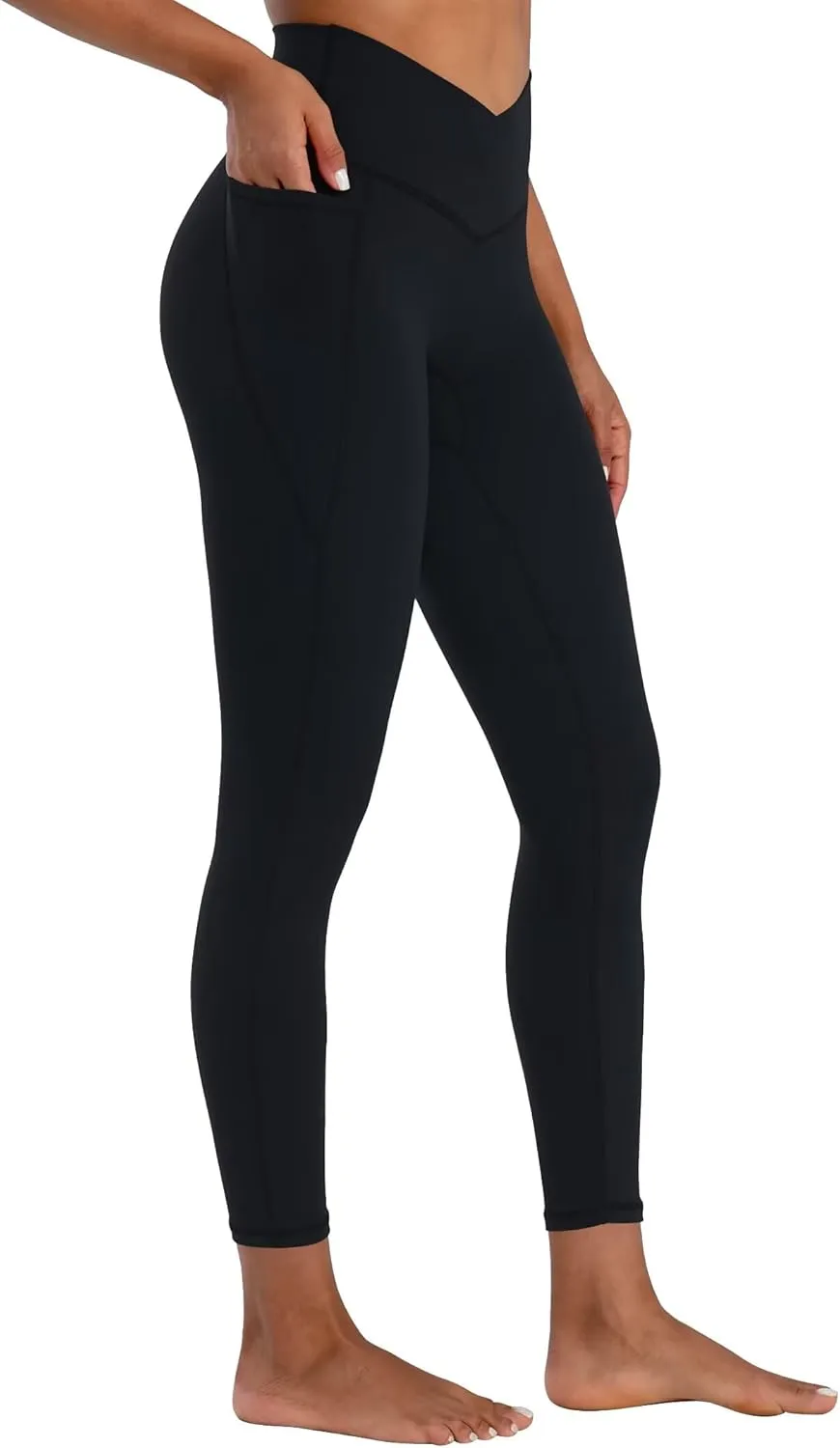Sunzel Butt Lifting Scrunch Leggings for Women with Pockets No Front Seam Crossover Workout Booty Yoga Pants Tummy Control