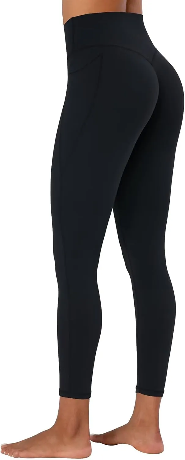 Sunzel Butt Lifting Scrunch Leggings for Women with Pockets No Front Seam Crossover Workout Booty Yoga Pants Tummy Control