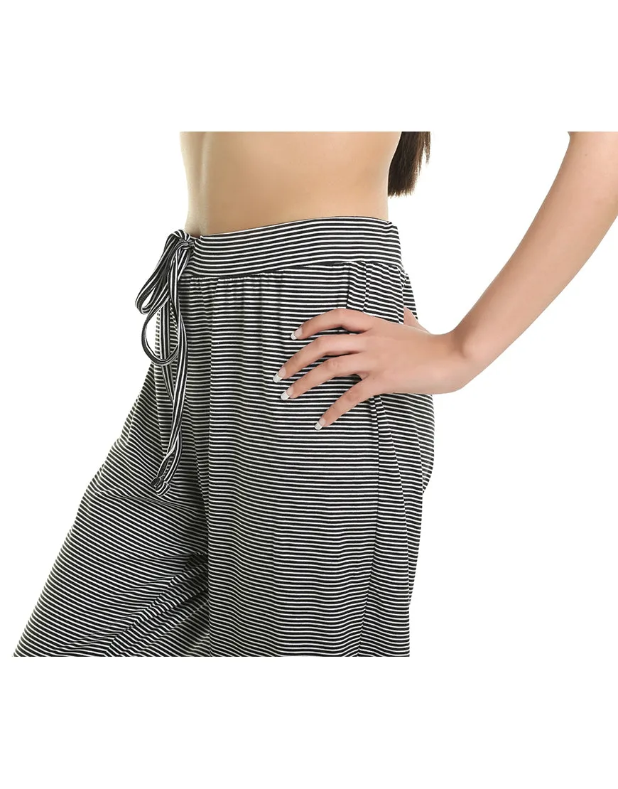 TAHARI RELAX FIT JOGGER PANTS- BLACK STRIPES