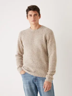 The Crewneck Donegal Sweater in Light Beige