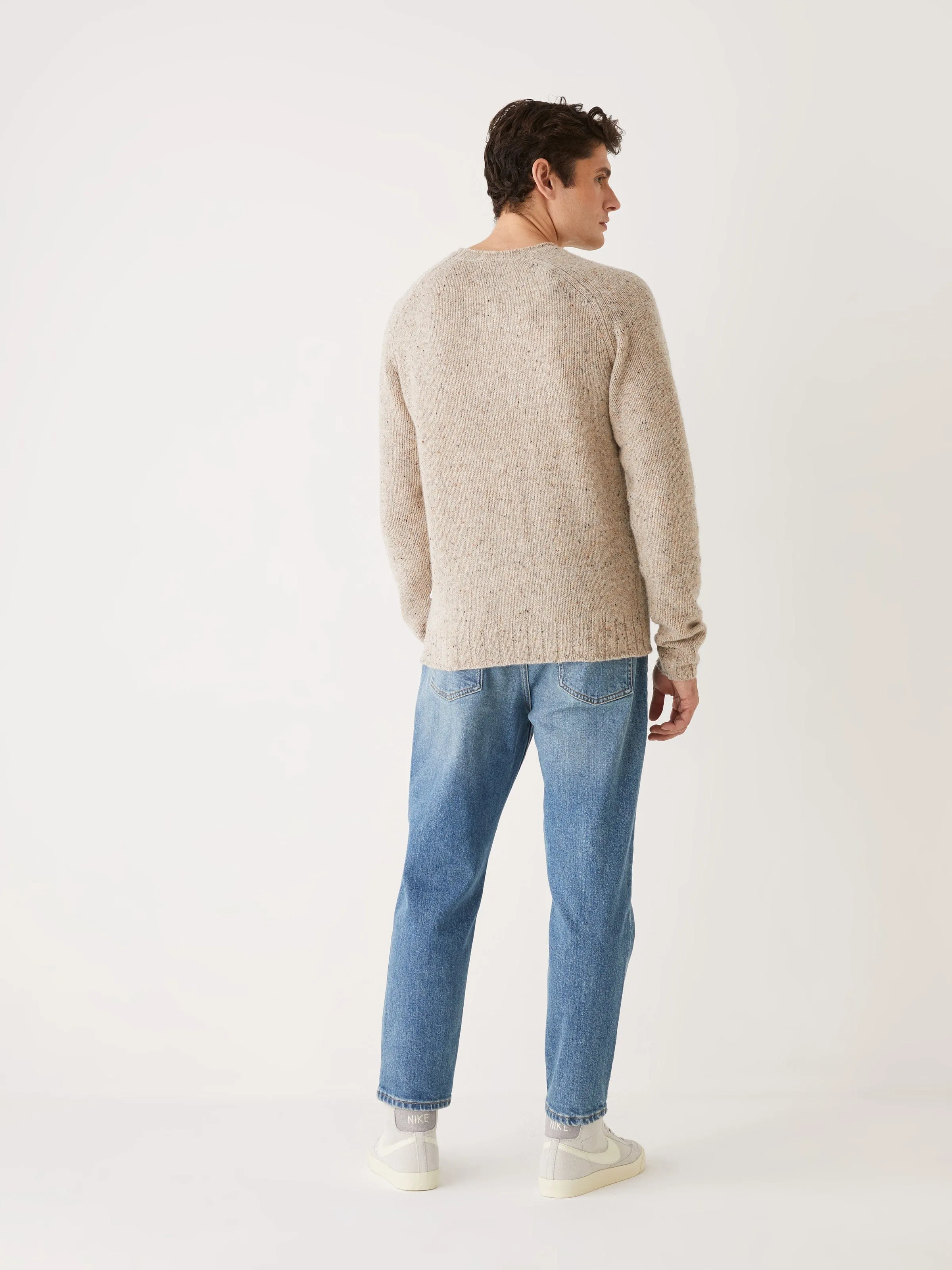 The Crewneck Donegal Sweater in Light Beige