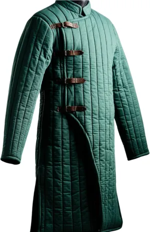 Thick Padded Medieval Gambeson Full Sleeve Long 100% Cotton Fabric Aketon Armor Jacket Costume Dresses Coat