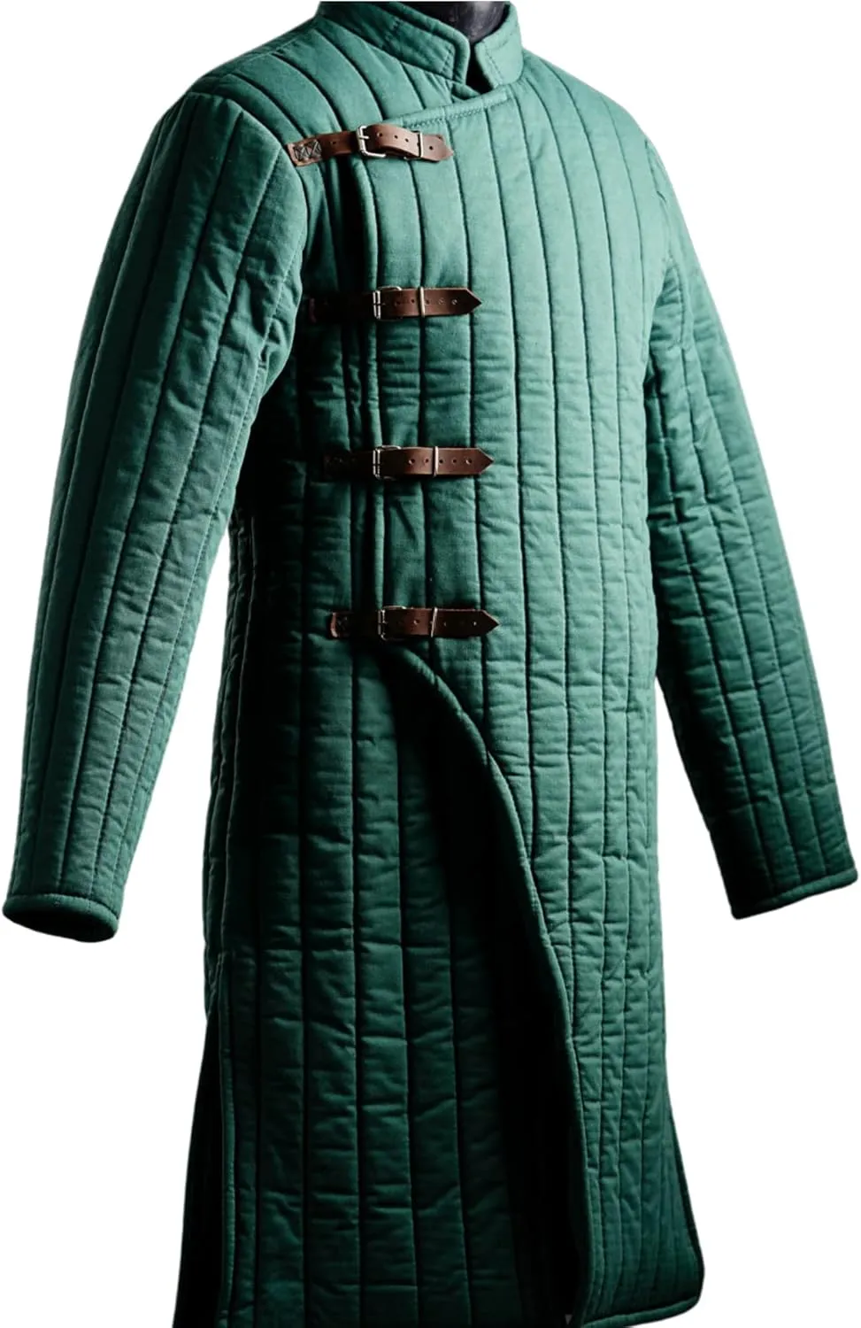 Thick Padded Medieval Gambeson Full Sleeve Long 100% Cotton Fabric Aketon Armor Jacket Costume Dresses Coat