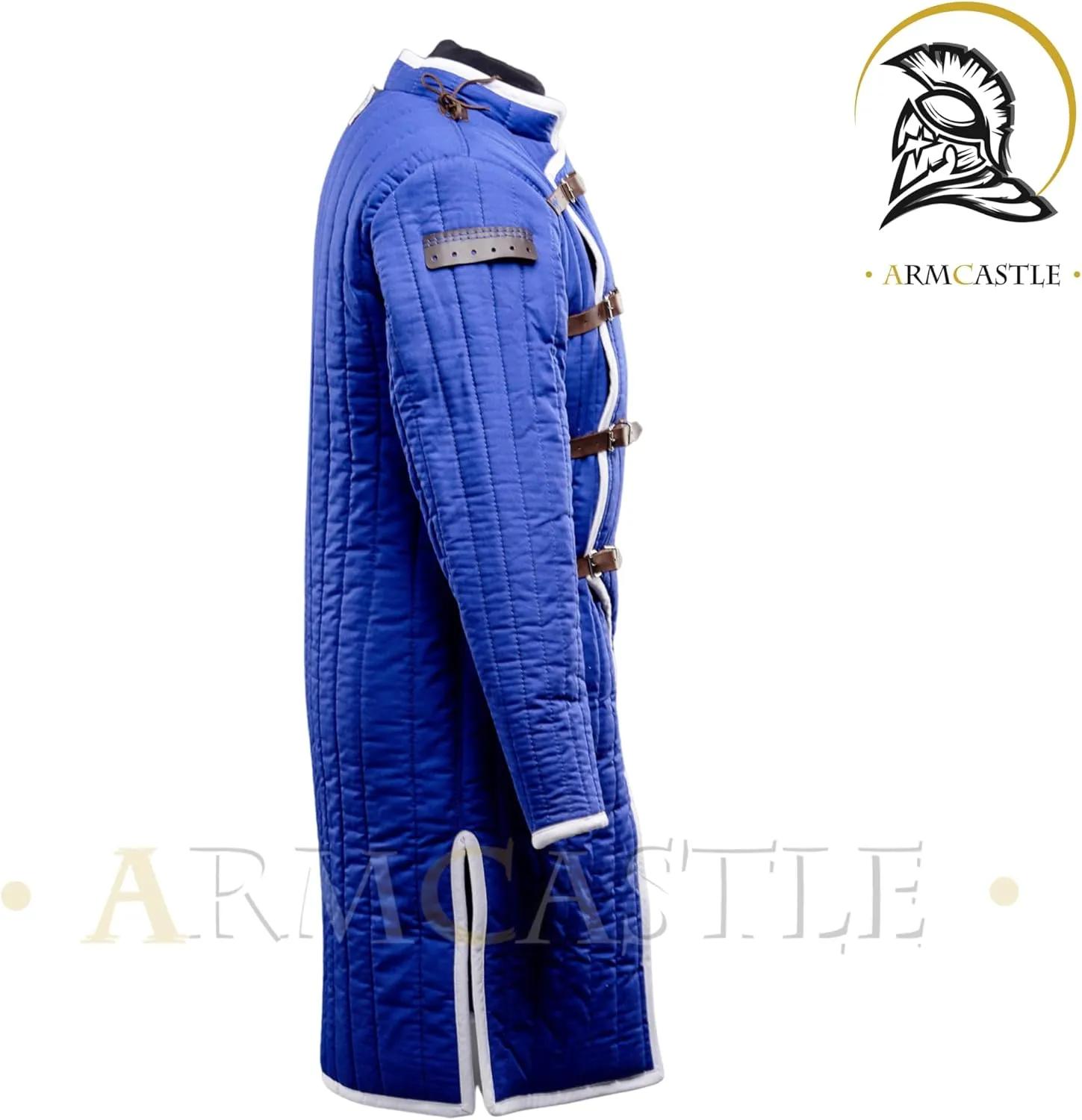 Thick Padded Medieval Gambeson Full Sleeve Long 100% Cotton Fabric Aketon Armor Jacket Costume Dresses Coat