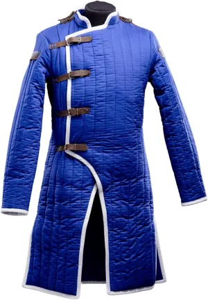 Thick Padded Medieval Gambeson Full Sleeve Long 100% Cotton Fabric Aketon Armor Jacket Costume Dresses Coat
