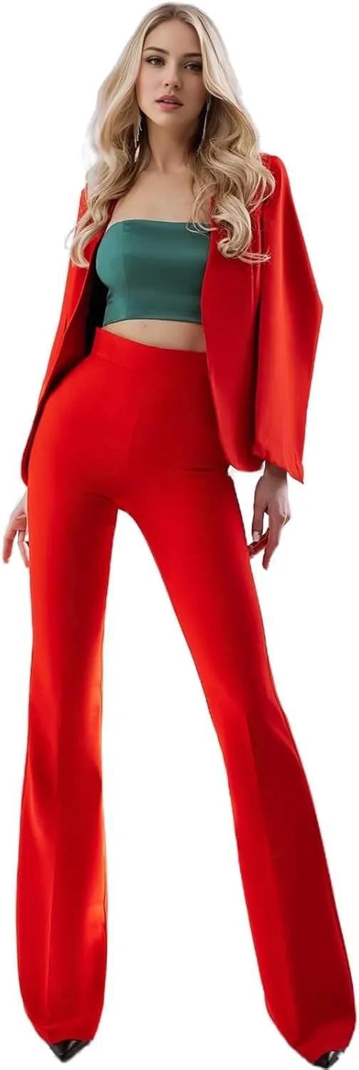 TIANMEI Womens Cape Suit Casual Split Sleeve Cloak Jacket 2 Pieces Open Front Business Blazer Pants Suits for Women Workwear