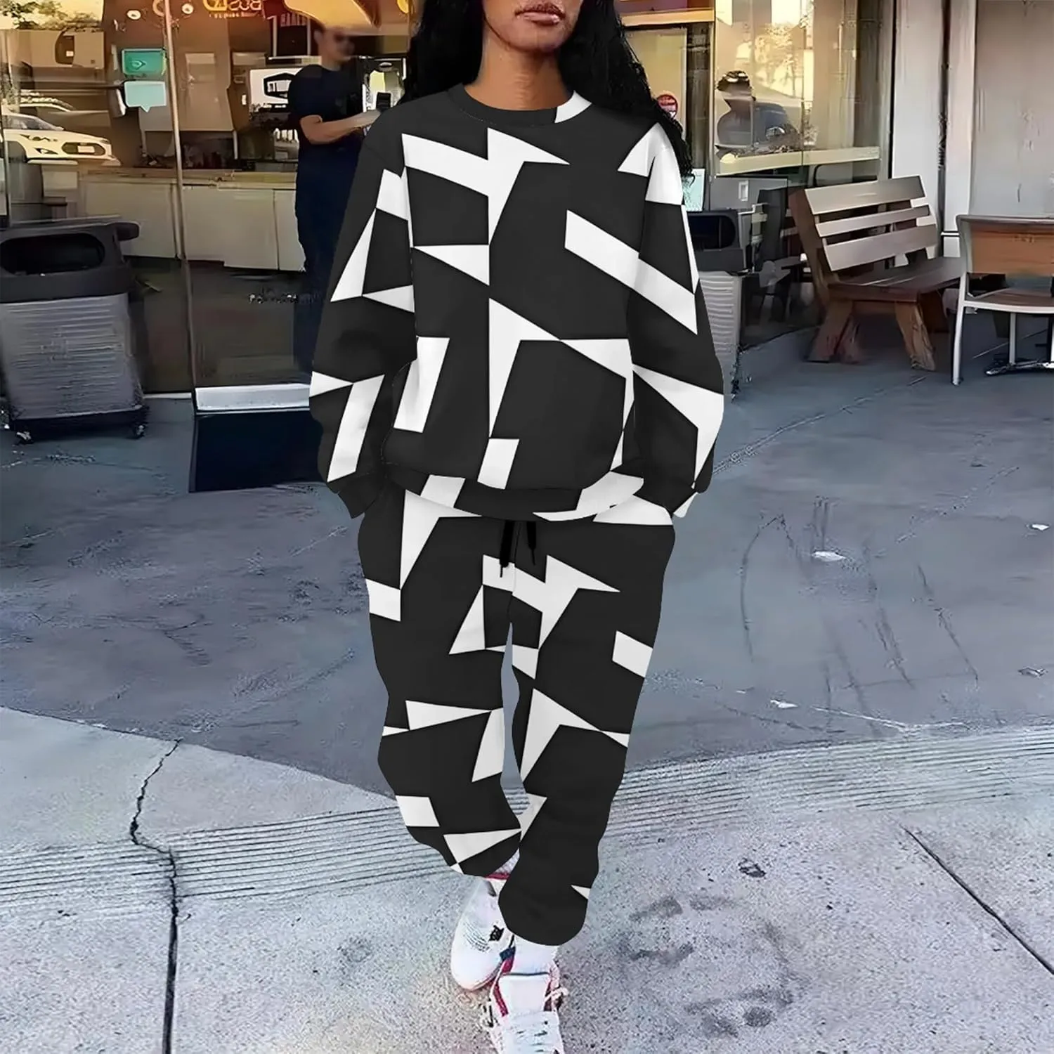 Two Piece Outfits for Women Lounge Sets Casual Travel Sweatsuits Long Sleeve Pullover And Long Pants Loungewear Matching Sets