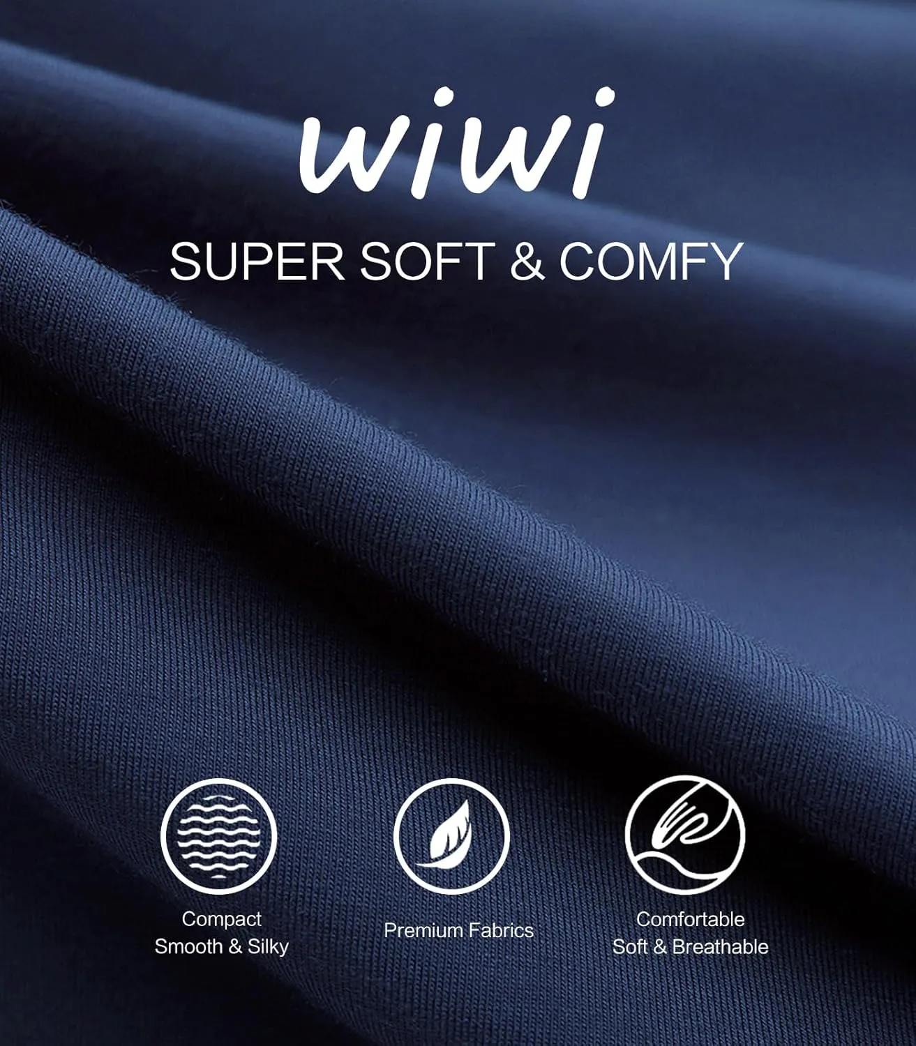 WiWi Mens Pajamas Set Viscose from Bamboo Long Sleeve Sleepwear Knit Nightwear 2 Pieces Loungewear Sets with Pants S-XXL