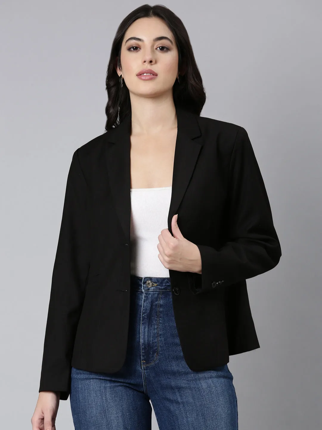 Women Black Single-Breasted Blazer