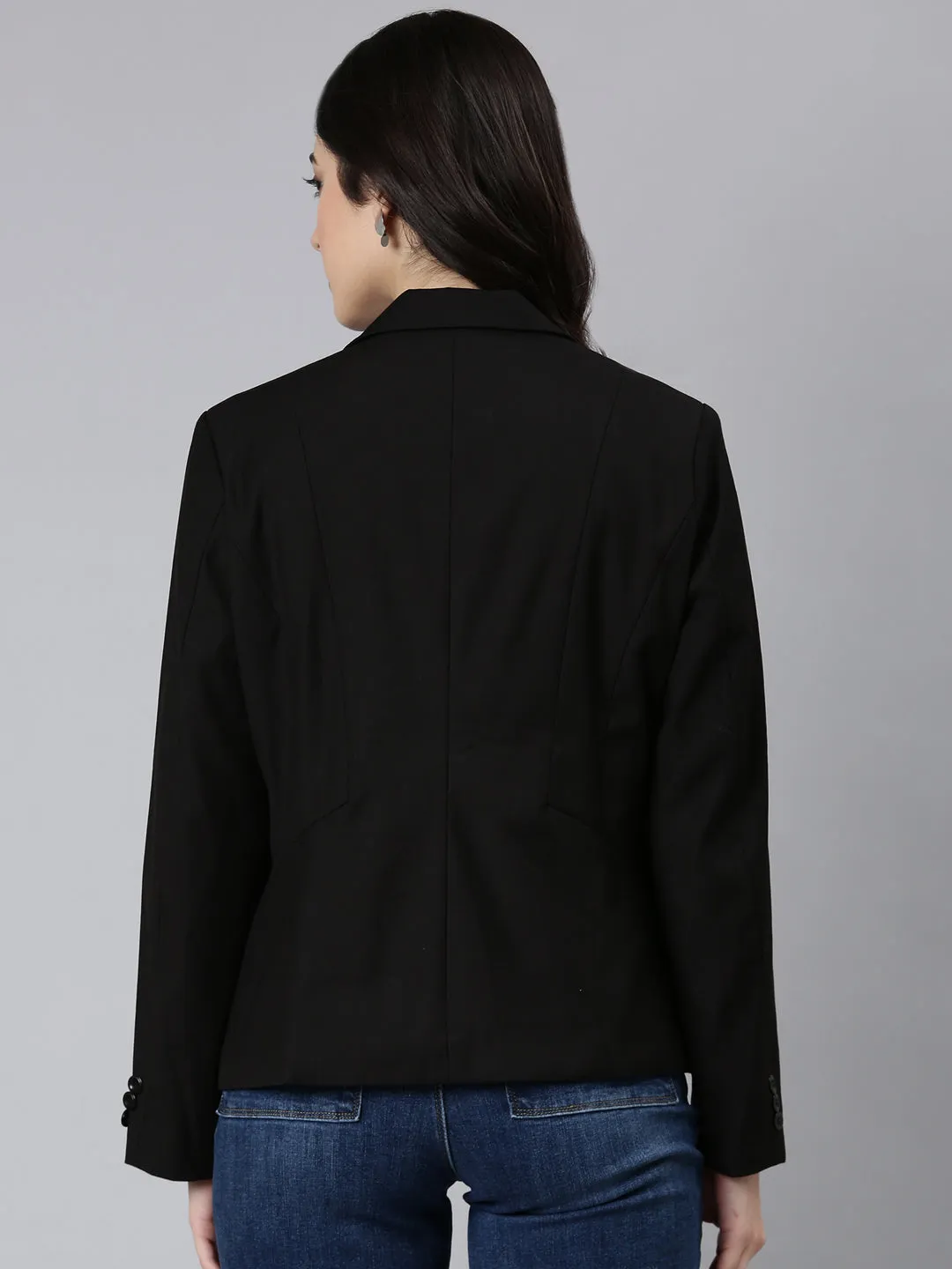 Women Black Single-Breasted Blazer