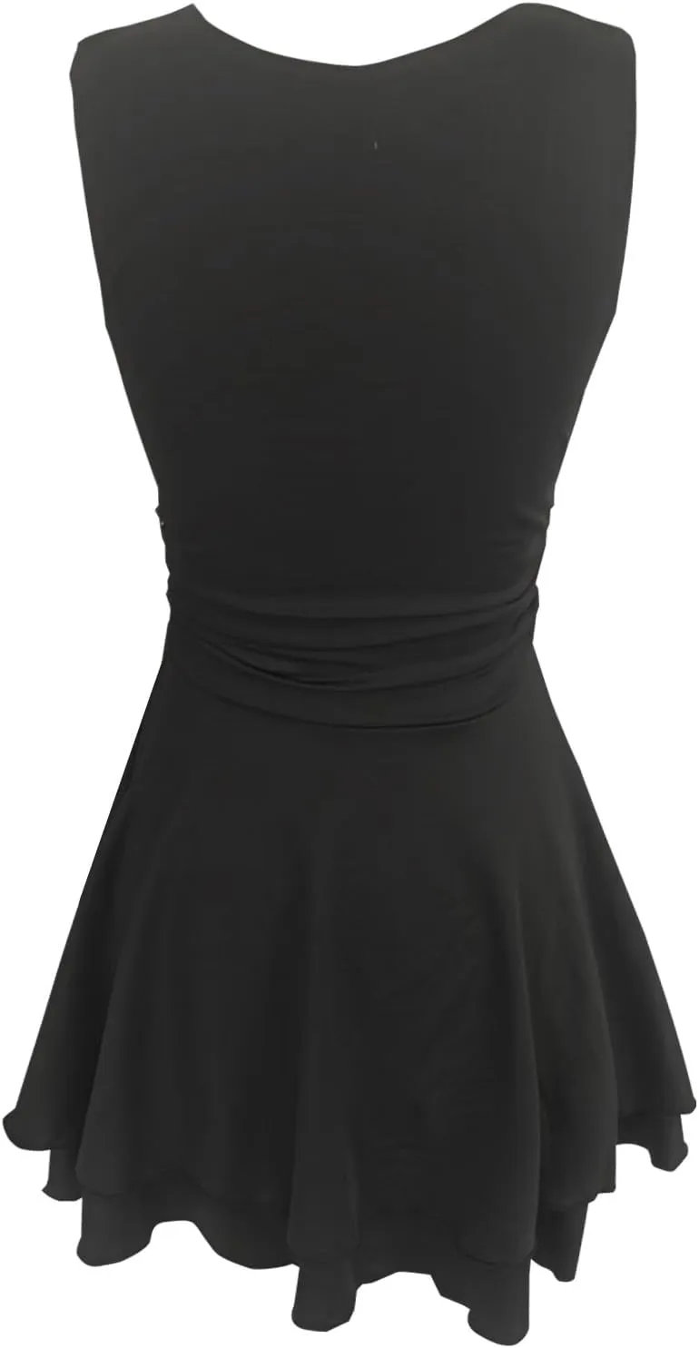 Women Square Neck Bodycon Mini Dress Ruffle Hem Ruched Waist Short Party Club Dresses Cocktail Dress Slim Party Dress
