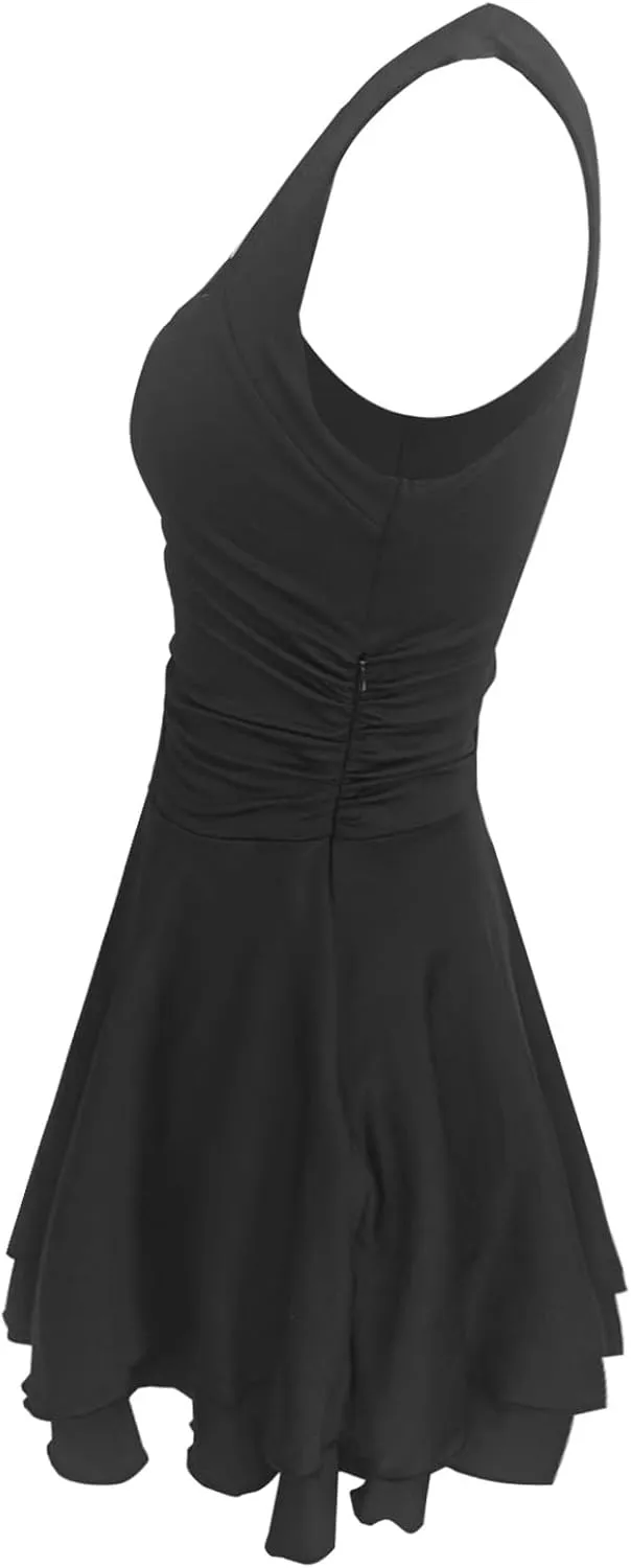 Women Square Neck Bodycon Mini Dress Ruffle Hem Ruched Waist Short Party Club Dresses Cocktail Dress Slim Party Dress