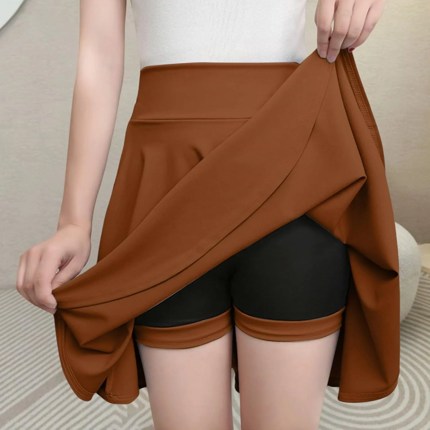 Women Tennis Skirt Pleated Casual Mini High Waist Built-in Shorts Skater Madi Skirts Performance Athletic Skort Dress