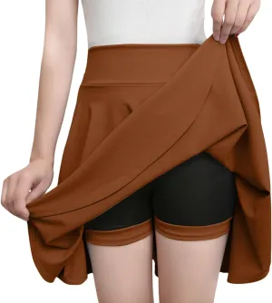 Women Tennis Skirt Pleated Casual Mini High Waist Built-in Shorts Skater Madi Skirts Performance Athletic Skort Dress