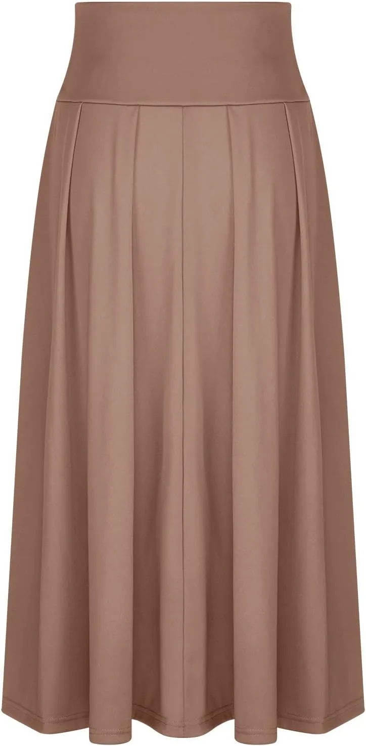 Women's Elegant High Waist Maxi Skirt Tie Front Pleated A-Line Skirts Loose Fit Flowy Dressy Skirt Summer Maxi Skirt