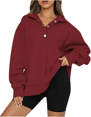 Women's Fashion Hoodies & Sweatshirts Oversized Button Up Hoodie Sweatshirt Long Sleeve Fall Outfits Trendy y2k Clothes