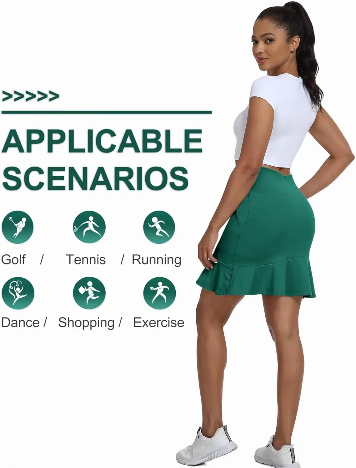 Womens Golf Skirts High Waisted Tennis Skirt with Pockets Shorts