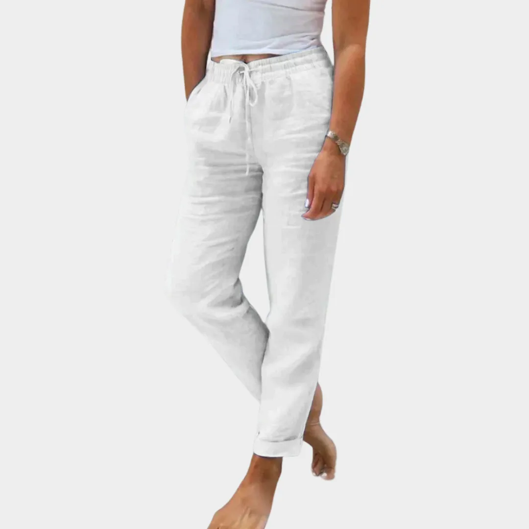 Women's Linen Trousers  Lightweight & Breathable  Relaxed Fit  Comfortable & Stylish  Multiple Colours