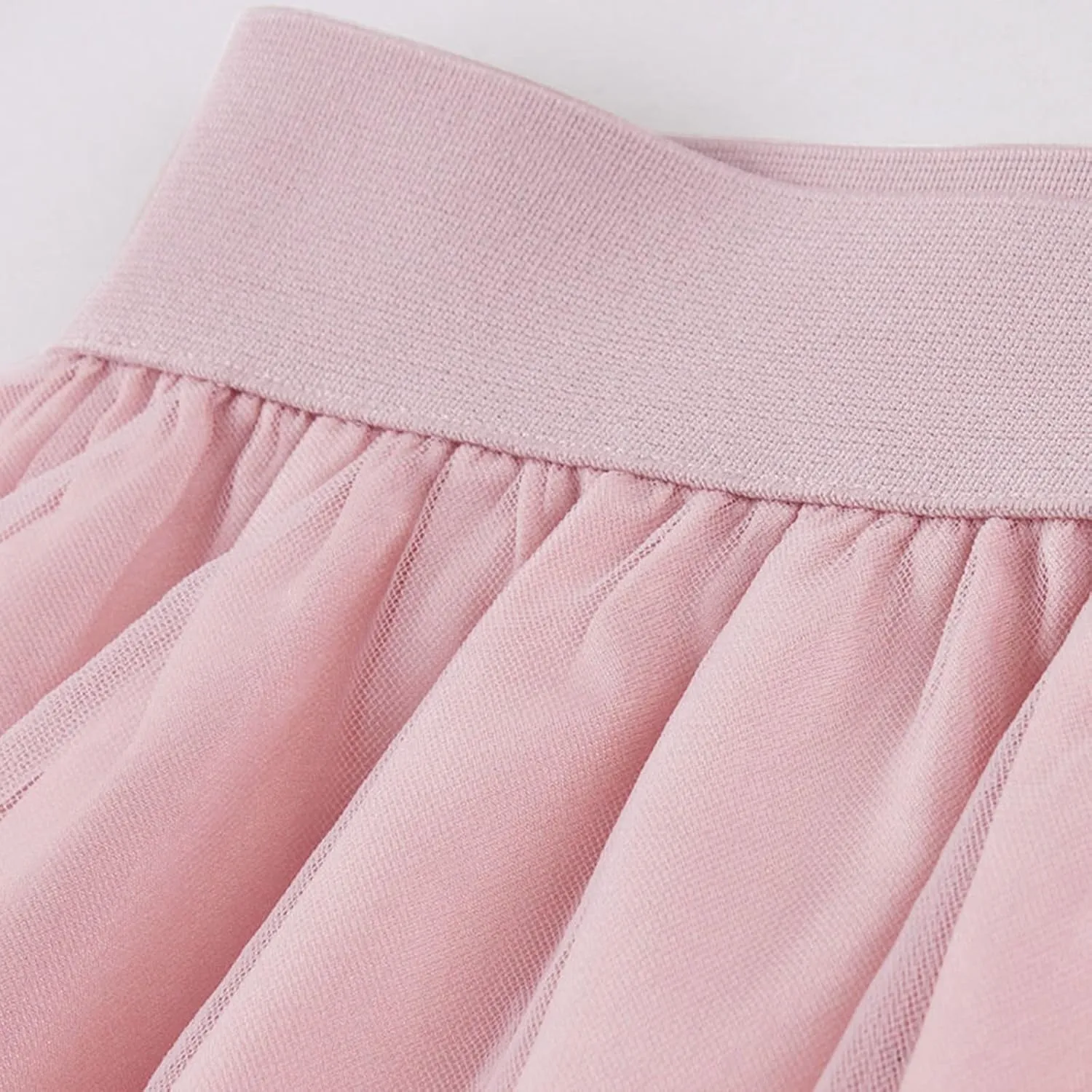 Women's Party Cocktail 2024 Summer Fairy Skirt Elastic High Waist Pleated Mesh Flowy Layered A-Line Tulle Midi Skirts