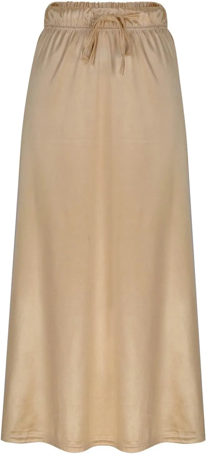 Women's Plus Size Satin Skirts 2025 Fashion Drawstring High Waisted Going Out Skorts Casual Summer Solid Loose Skirt