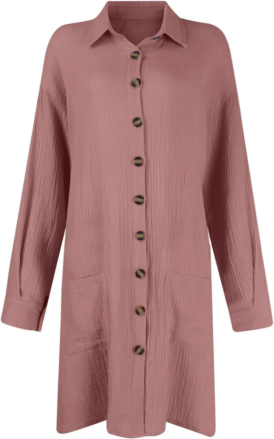 Women's Summer Dresses 2025 Cap Sleeves Button Down Solid Oversized Short Dress Tshirt Mini Dress with Pockets