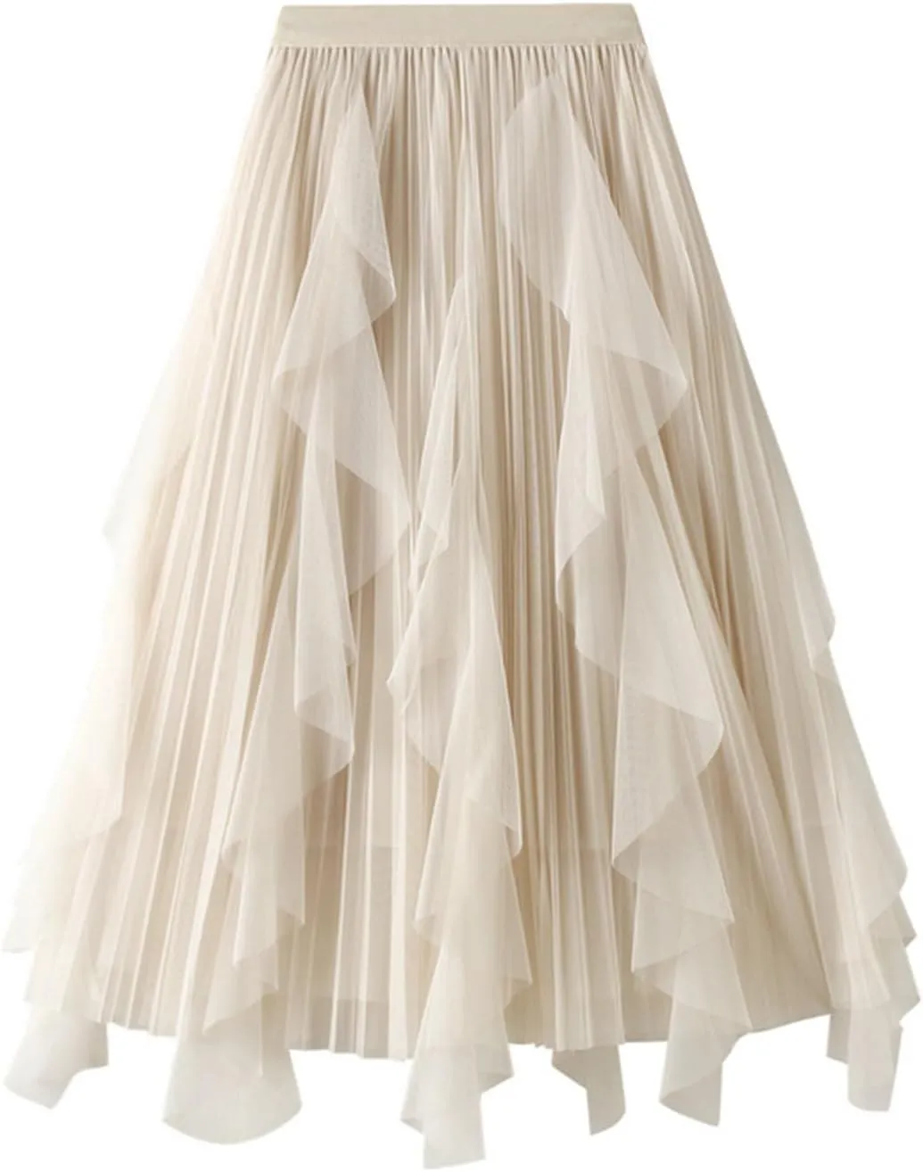 Womens Summer High Waist Tiered Beach Outfits A-Line Elastic Waist Long Skirt Bohemian Print Casual Maxi Skirt